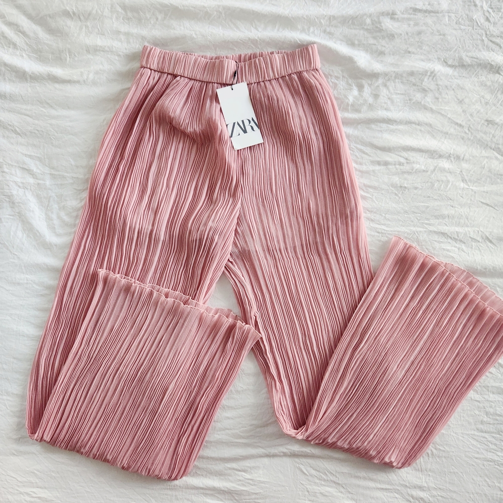 NWT Zara Blush Pink Pleated Pants